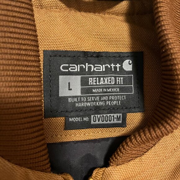 Carhartt Branded Relaxed Fit Men's Brown Work Wear Full Zip Vest - Picture 7 of 9